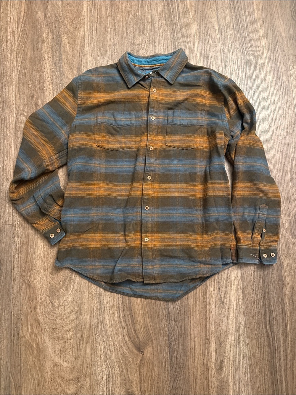 Carbon2Cobalt Mesa Flannel. Green and blue. size large.